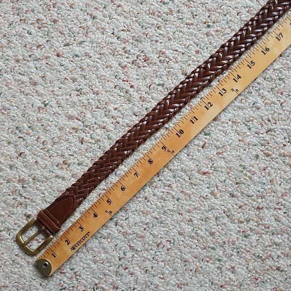 Classic Braided Leather Belt with Gold Buckle - Picture 6 of 10